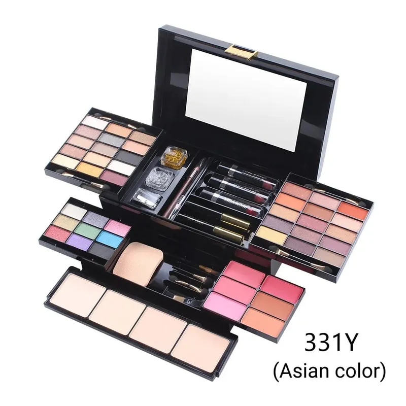 56 Buah Kit Pemula Rias Wajah Profesional dengan Kotak Rias Set Kado Kecantikan Liburan Kit Lengkap Kosmetik Pemula untuk Wanita — image 10