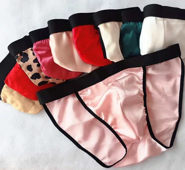 Slip da uomo in seta di gelso al 100% design bikini mutandine a forma di T mezza T-back — image 1