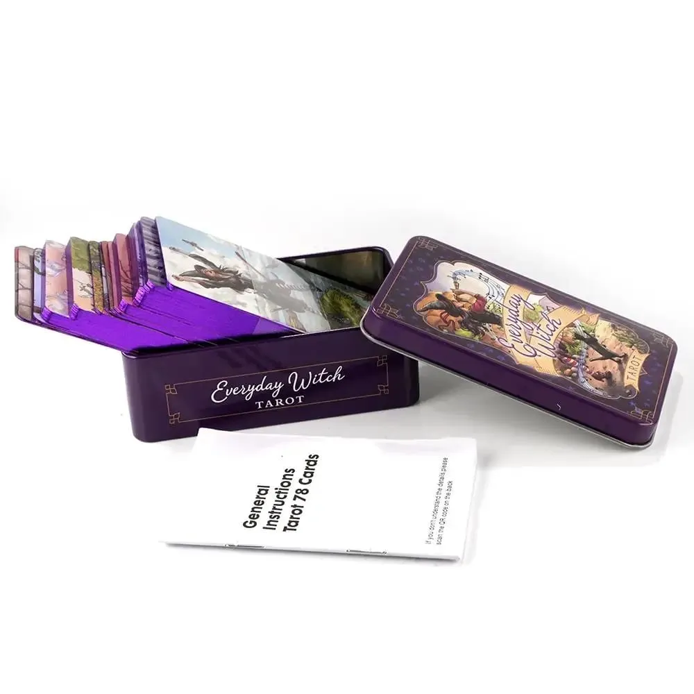 10.3*6cm Everyday Witch Tarot In A Tin Metal Box Tarot Deck with PDF Guide Book Divination Fate Cards — image 4