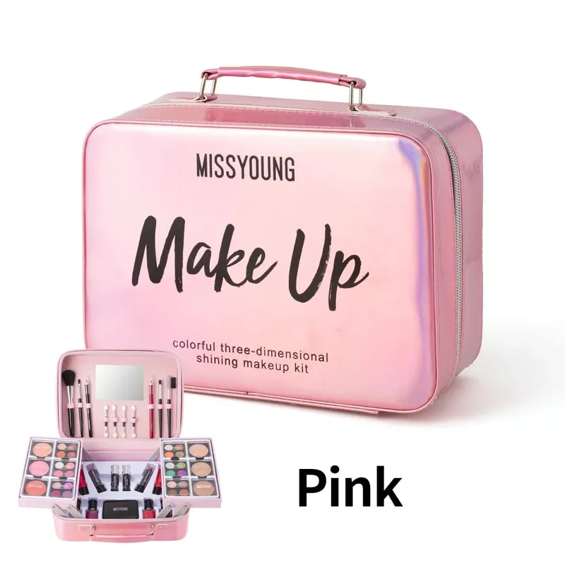 56 Buah Kit Pemula Rias Wajah Profesional dengan Kotak Rias Set Kado Kecantikan Liburan Kit Lengkap Kosmetik Pemula untuk Wanita — image 13