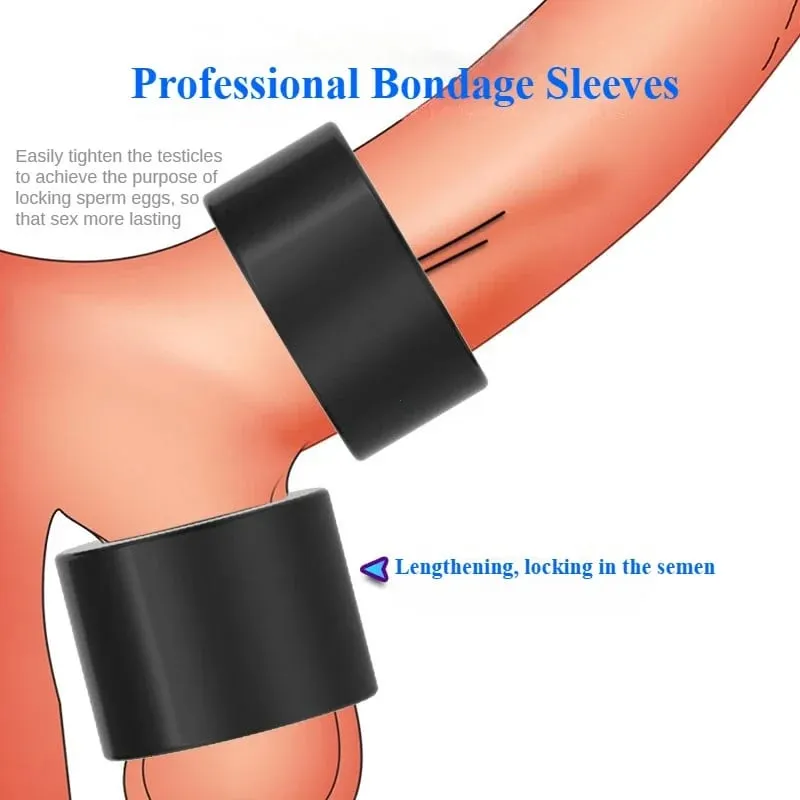ชาย Ball Stretcher Testis Restraints Cock แหวนอวัยวะเพศชาย Erection Lasting Time Delay Ejaculation Sex ของเล่นสำหรับชายเกย์ผู้ใหญ่เกม — image 5