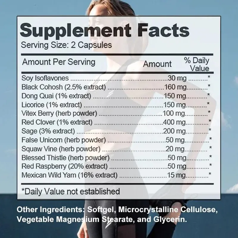 Menopause Support Supplement for Women - Relieves Fatigue Bloating Hot Flashes Mood Swings - Supports PMS PMDD PCOS — image 7