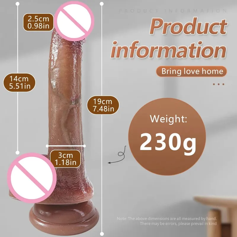 สมจริงยาวDildoเนื้อผิวนุ่มBig Dickซิลิโคนคู่ขนาดเล็กPenisสำหรับชายหญิงAnal Sexของเล่นดูดถ้วยmasturbator — image 7
