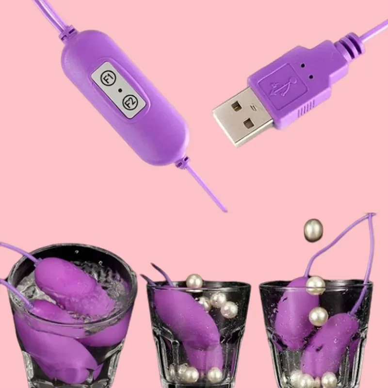 Potente stimolatore clitorideo a doppio proiettile vibrante Uovo G Spot Giocattolo sessuale impermeabile ricaricabile tramite USB per le donne — image 5