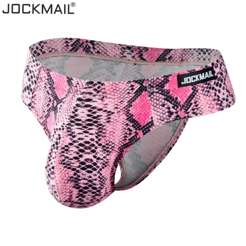 Jockmail Sexy Men Bikini Brief Underwear Leopard Grain Penis Pouch Jockstrap G-strings Thong Cuecas Gay Male Panties Slip Homme — image 8