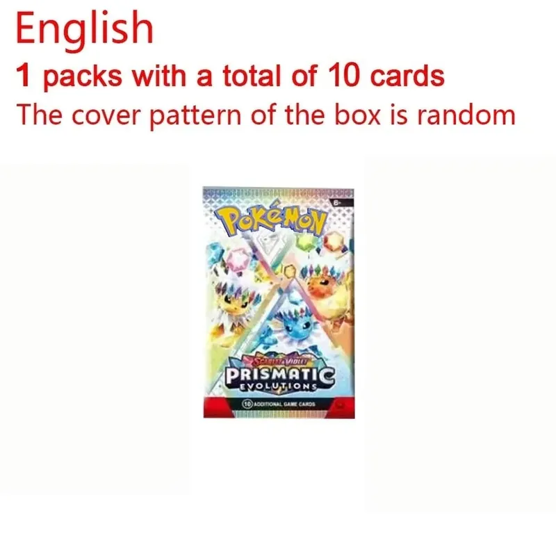 360 Keping/Kotak 10Kad/PACK Kad Pokémon Bahasa Inggeris Prismatic Evolutions Hadiah Kad Transaksi Pertempuran Penggalak Bahasa Inggeris