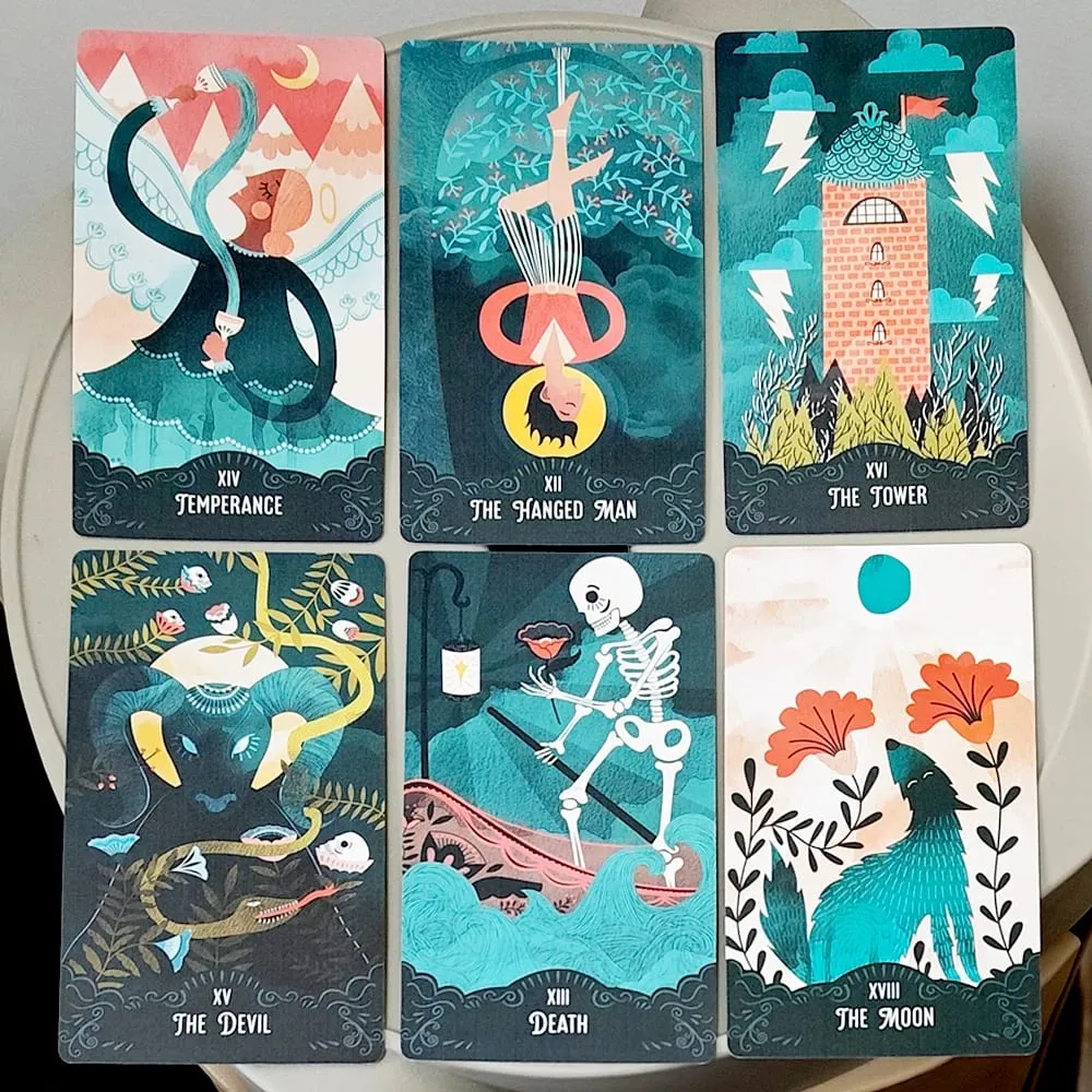 Star Maiden Tarot Deck 78-Karten-Deck Ästhetische himmlische göttliche Tarotkarten in zweiteiliger starrer Box 12 * 7 cm Doppelt geprägt — image 5