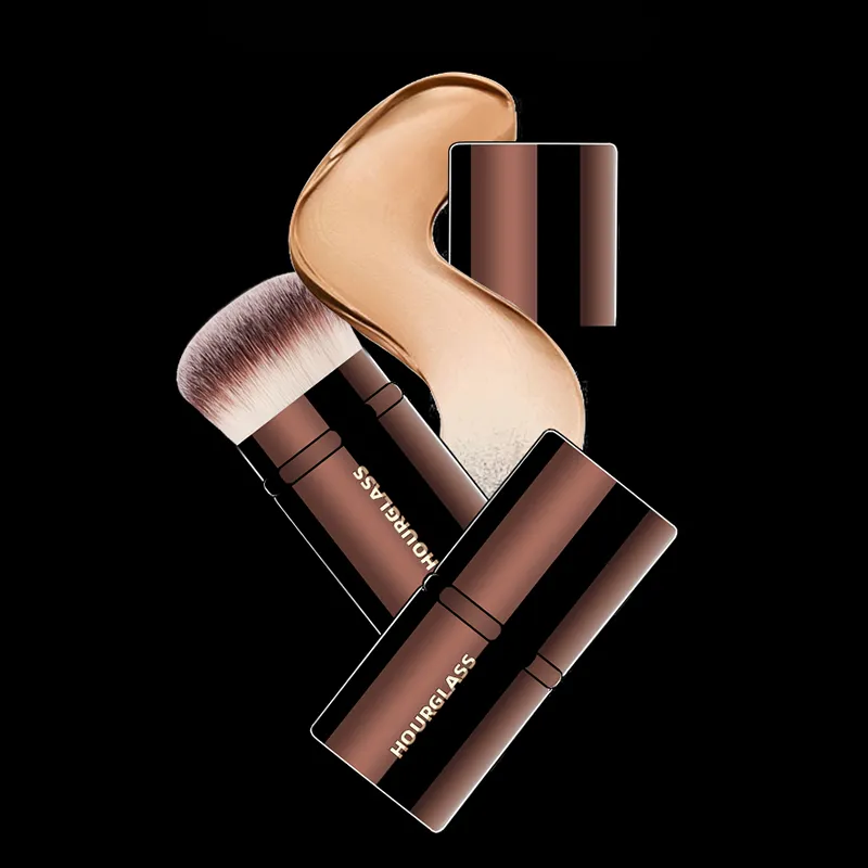 Infällbar professionell makeupborste 3-i-1 multifunktions Foundation Powder Blush Brush Reseportabelt kosmetiskt verktyg med mjuk — image 3