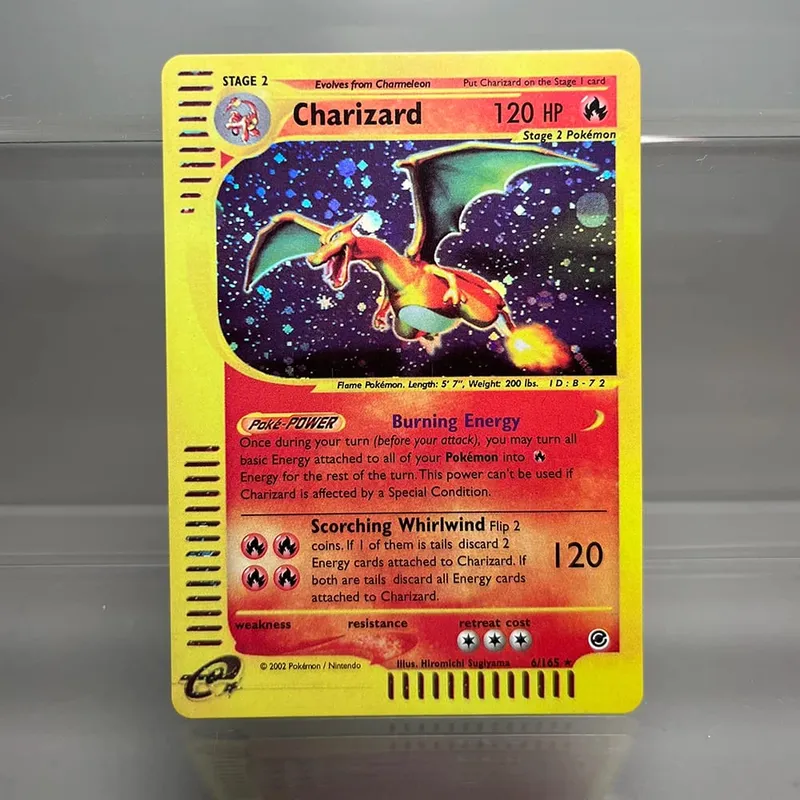 Charizard PTCG Single Collection Card 1. vydání 1996 Vmax Ex Rare Rainbow Card PKM Proxy karty Hračky Dárky — image 5