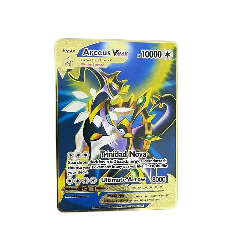 2026 NEW Pokemon Metal Card 10000 Points Arceus Charizard Super Card English Mewtwo Lucario Greninja Lillie Anime Cards — image 28