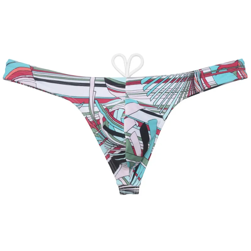Sexy Swim Thong Men's Swimwear Bikini Briefs Drawstring Quick-dry Elastic Underwear Pouch Beach Tangas Surfing Poolside — image 15