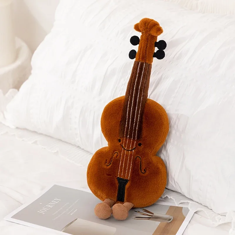 Alat Musik Humanoid Mainan Mewah Boneka Garpu Penyetelan Biola Gitar Tersenyum dengan Hadiah Properti Boneka Dekorasi Kaki