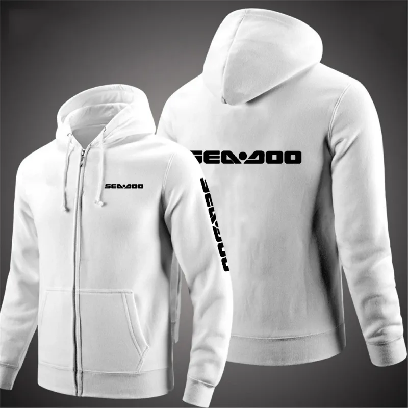 Sea Doo Seadoo Moto 2023 hommes nouveau manches longues coton couleur unie fermeture éclair sweats à capuche pour couple personnalisé sweat à la mode hauts — image 10