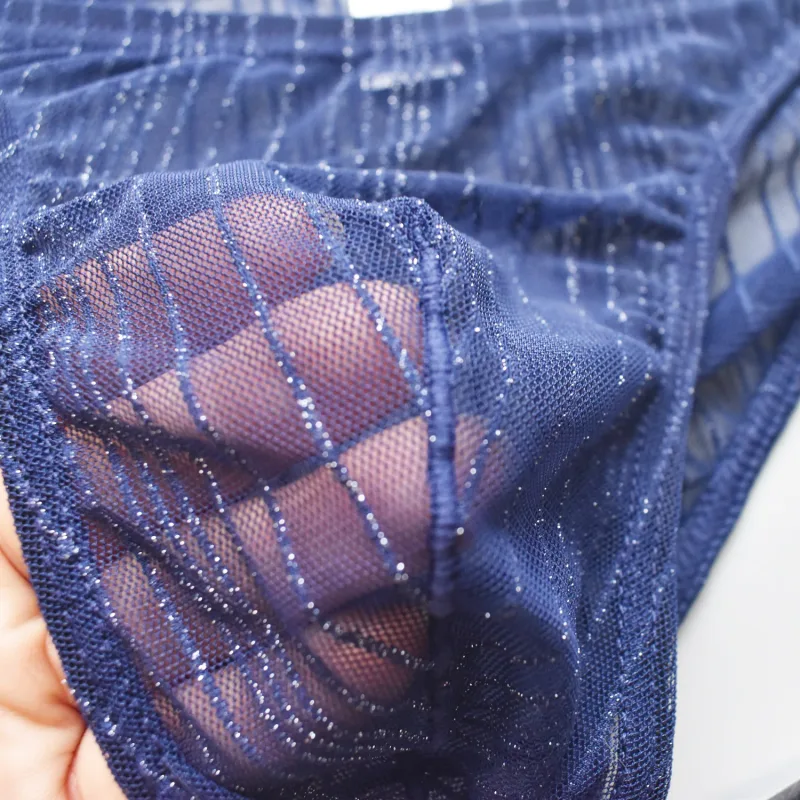 Erkek Seksi İç Giyim, Şeffaf ve Eğlenceli Örgü İnce Şeffaf Çabuk Kuruyan Üçgen Pantolon, Düşük Bel Nefes Alabilen İç Giyim — image 3