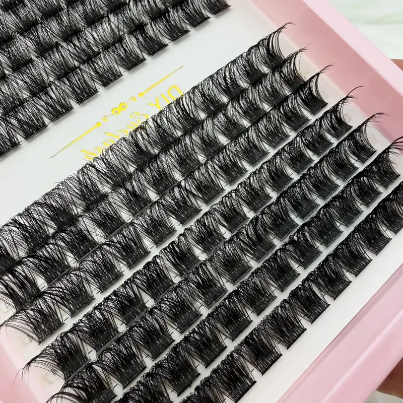 D Curl Lash Cluster Campuran Bulu Mata DIY Berbulu Ekstensi Bulu Mata Palsu Individu Yang Dapat Digunakan Kembali Tampilan Alami untuk Riasan Mata Sehari-hari