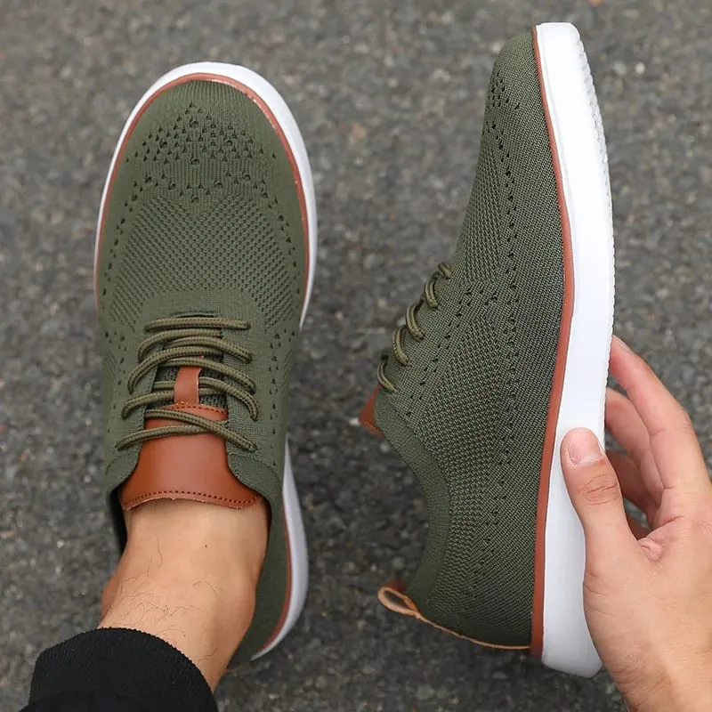 Schlanke Herren-Freizeitschuhe, atmungsaktives Mesh-Obermaterial, bequeme Innensohle, rutschfeste Sohle, lässige Wanderschuhe, Strickdesign, flexible Sohle — image 8