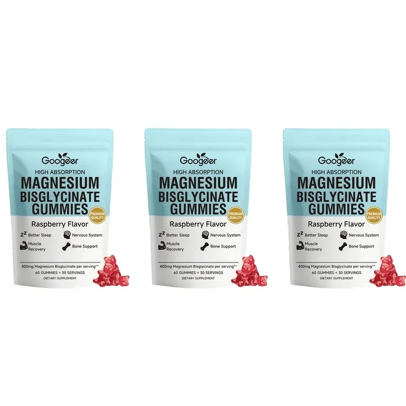 Caramelle gommose al bisglicinato di magnesio per il sonno dei muscoli ossei, il benessere del sistema nervoso con vitamina D3 e zinco 60 caramelle gommose