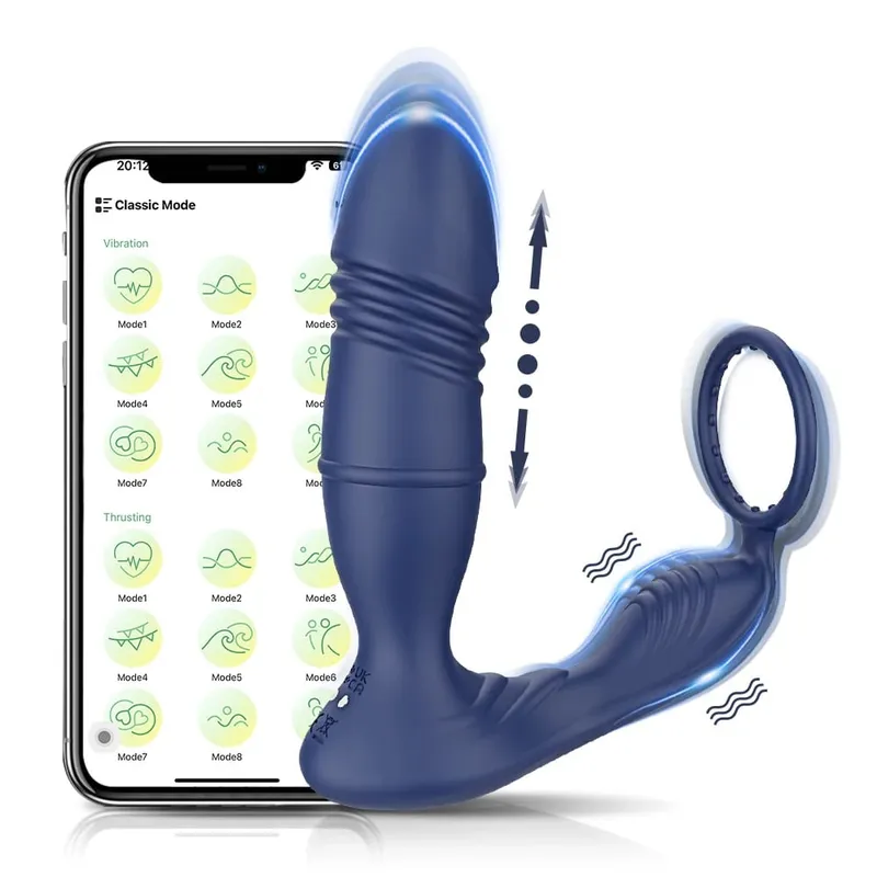 APP التحكم Thrusting جهاز تدليك للبروستاتا للرجال تلسكوبي الشرج هزاز لمثلي الجنس بعقب المكونات خاتم الديك السلع الكبار لعبة الجنس للرجال — image 15