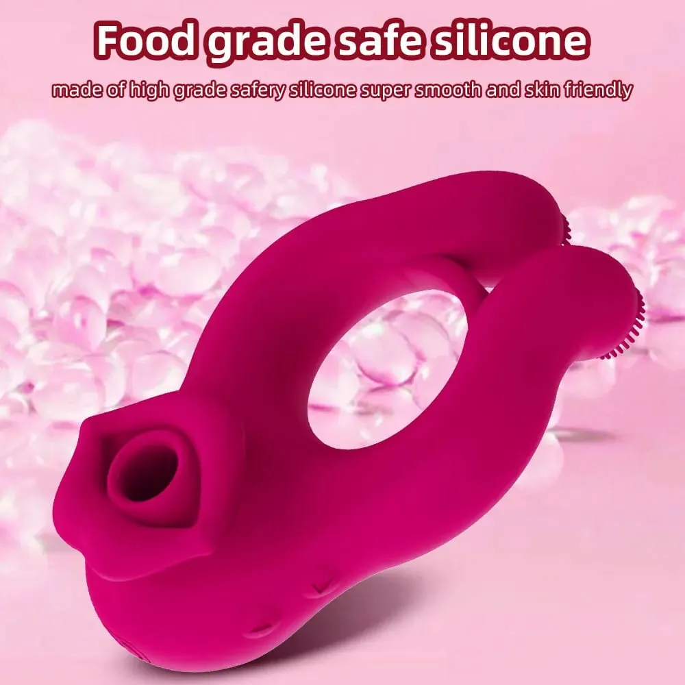 Menghisap Lidah Menjilat Kelentit Perangsang Ejakulasi Tertunda Ejakulasi Cincin CockCincin Perangsang Kelentit Skrotum Massager Erotik SeksMainan untuk Pasangan — image 6