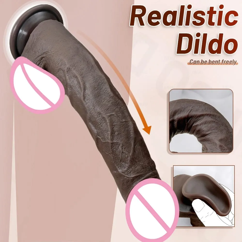 28cm Süper Yumuşak Silikon Yapay Penis Vantuzlu Esnek G-spot Strap-On Kadın Erkek Lezbiyen - Çiftler için Uzun Penis Seks Oyuncak