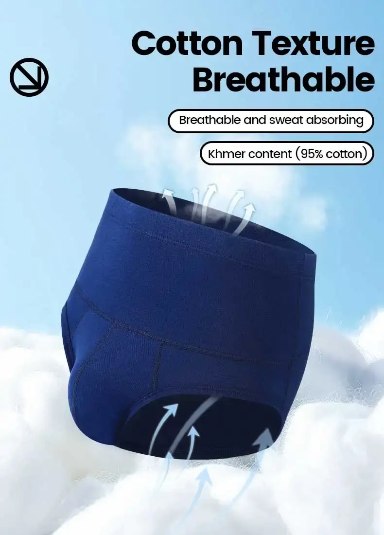 Caleçon en coton pour hommes, taille haute, amincissant, protège la taille, chaleur améliorée, caleçon court pour vêtements de sport en surpoids — image 4