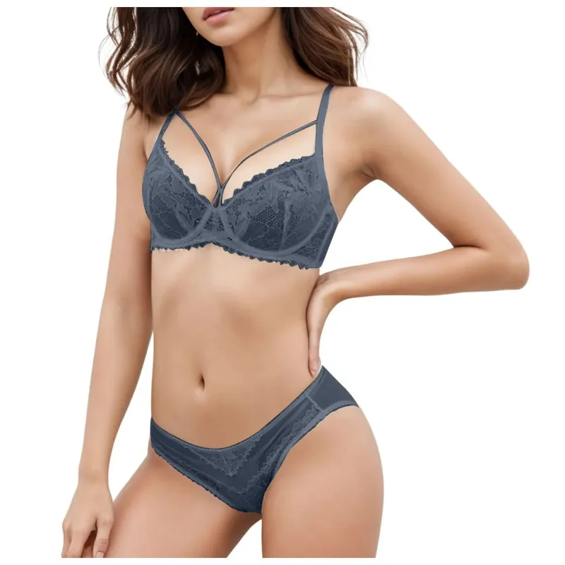 ผู้หญิงบาง Unpadded SHEER Lace Minimizer Bra กางเกงชุดหน้าอกใหญ่ลด Breathable Elegant Daily ชุดชั้นในสตรีชุดชั้นในชุด — image 9