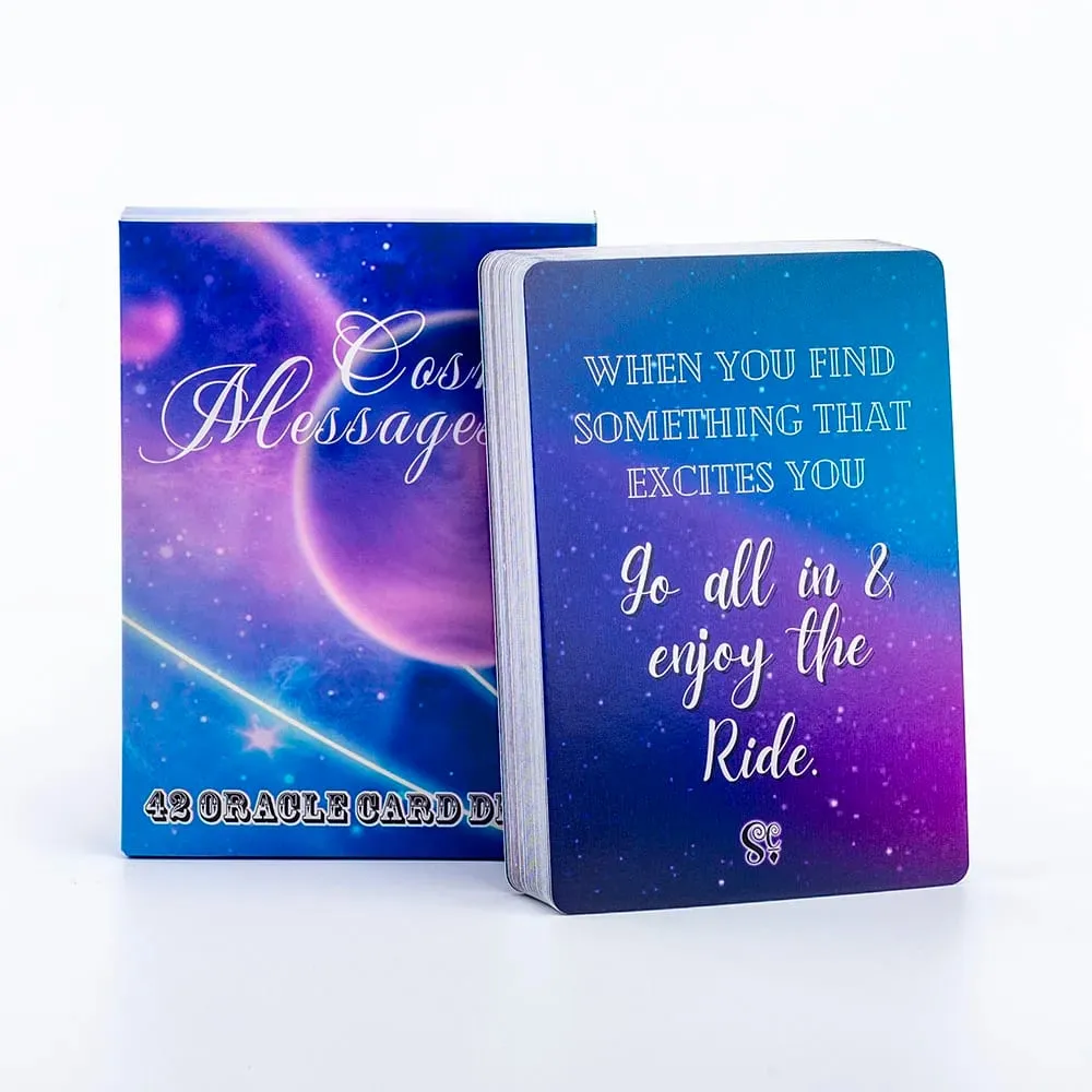 42 Oracle Card Deck Cosmic Messages Divination Inspirerande brädspel engelsk version 10,3x7,3cm — image 3