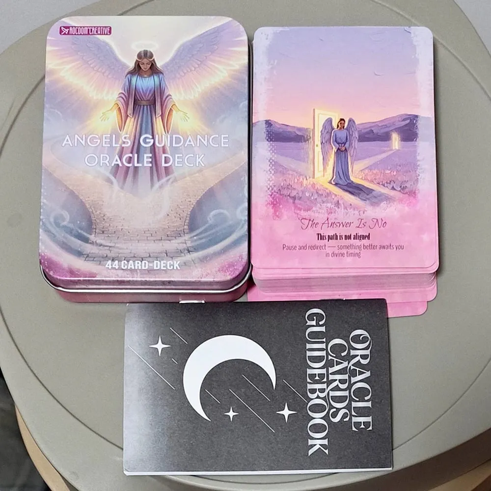 Angels Guidance Oracle Deck – 11,5 x 8 cm, 44 cartes avec guide, cartes de divination inspirantes dans une boîte en fer blanc pour la croissance spirituelle — image 4