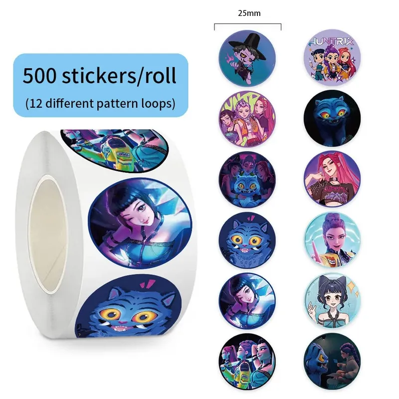 ใหม่ 500pcsRoll อะนิเมะยอดนิยม KPop สติกเกอร์ Tiger Theme DIY กันน้ำสำหรับสมุดภาพโทรศัพท์สเก็ตบอร์ดแล็ปท็อป Decor — image 9