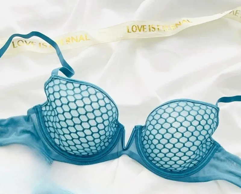 Halv kop minimizer bh til kvinder sommer ultra tynd blød bøjle push-up fransk dyb v-hals plus størrelse brystholder 34-44 B-C CUP — image 10