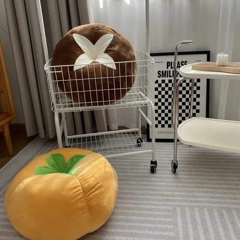厚みのあるクッション トマト型枕 野菜 キノコ 柿 ラウンドクッションパッド 窓用シート枕 寝室用 — image 5