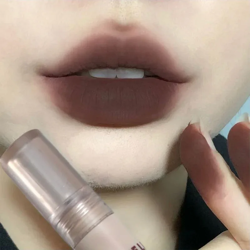 Gothic Matte ลิปสติกสีดำกันน้ำ Mousse Mud Nude สีน้ำตาลลิปสติก Dark สีม่วง Punk Lip GLOSS แต่งหน้า Non-Stick Tint — image 5