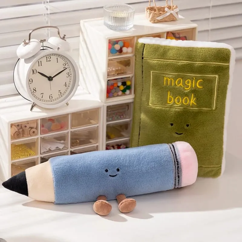 Kawaii Briefpapier Rohstoff Plüsch Spielzeug Gefüllte Humanoiden Herrscher Buch Bleistift Spitzer Radiergummi Kissen Dekoration Geschenk — image 4