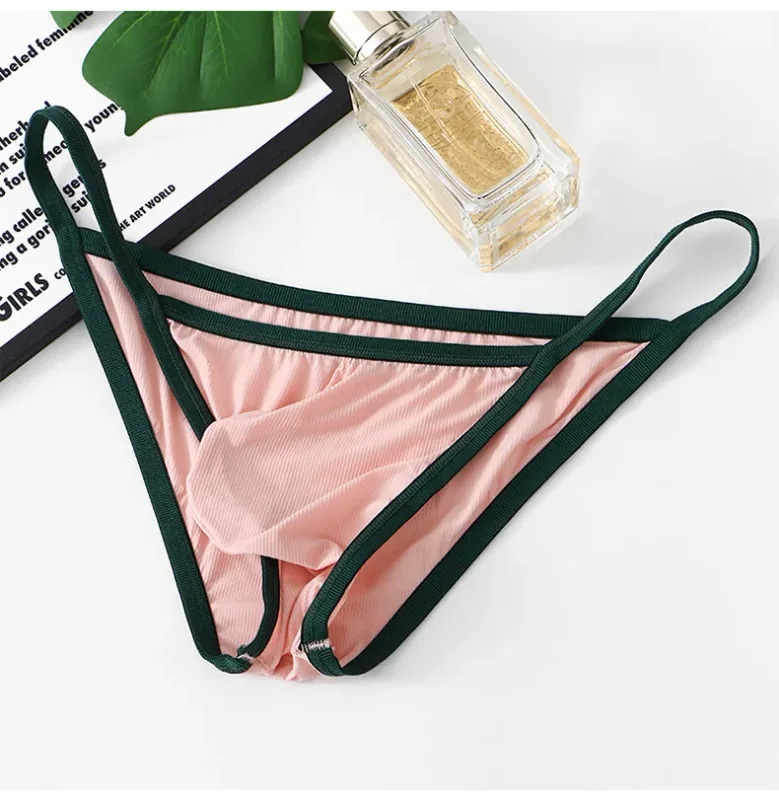 Slip d'été en soie glacée pour hommes, short respirant en fil taille basse — image 15