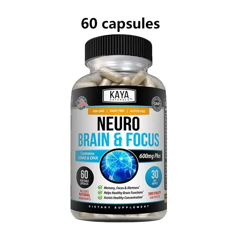 Nootropic Brain Booster Capsules - Vitamins Memory Concentration Clarity & Cognitive Performance Support Stress Relief — image 9
