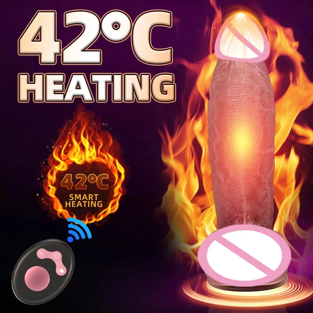 Realistico vibratore vibratore telescopico riscaldamento pene telecomando cazzo spinta grosso cazzo masturbazione per donne giocattoli sessuali per adulti — image 4
