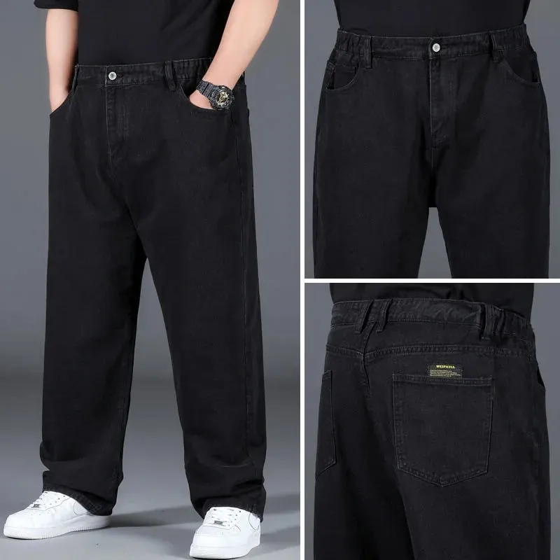 Herren-Jeans in Übergröße, elastischer Bund, 76,2–121,9 cm, Stretch-Jeanshose, gerades Bein, atmungsaktiv, lockere Passform, Streetwear, Freizeitkleidung — image 6