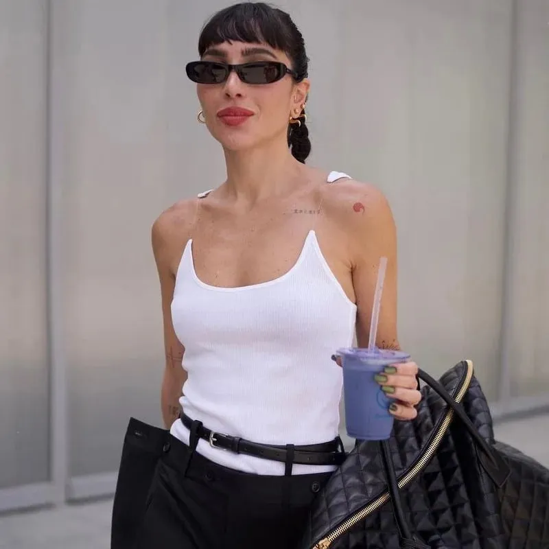 ผู้หญิง Ypro Ribbed สายรัดที่มองไม่เห็นเสื้อกล้าม Camis Tee — image 4