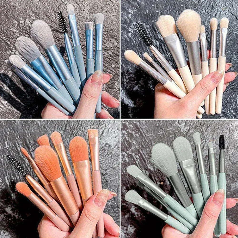 8-delige make-upborstelset Zachte pluizige professionele cosmetische foundationpoeder Oogschaduw Kabuki Blending Make-upborstels Schoonheidstools — image 6