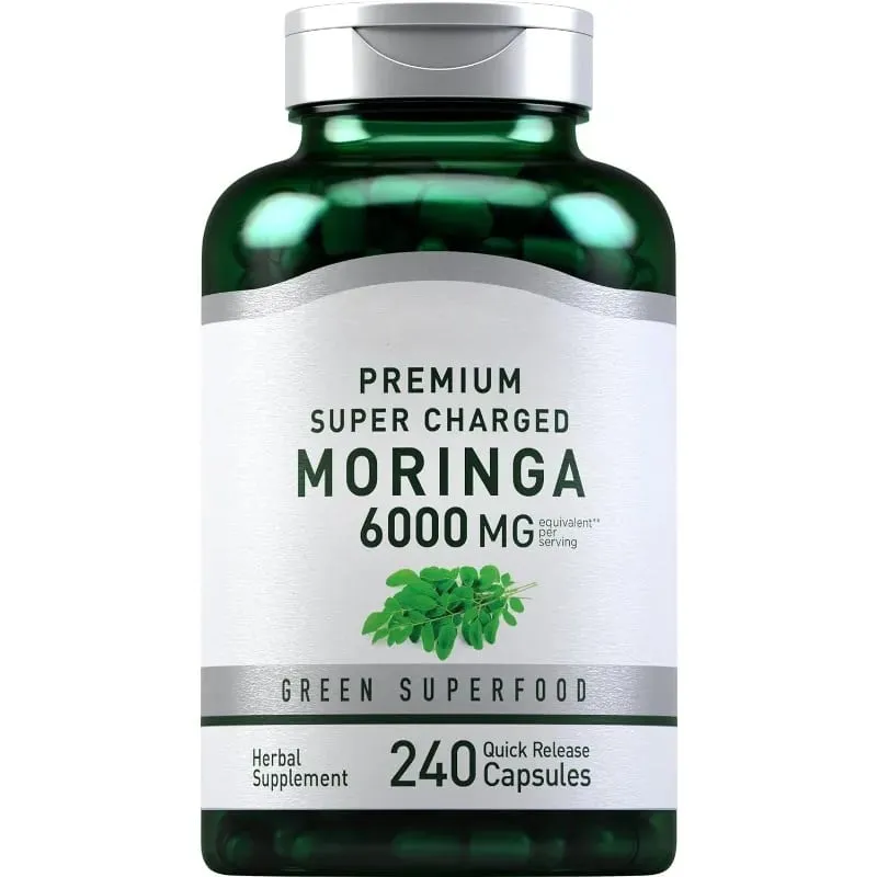 Moringa Oleifera-Ergänzungsmittel, 6000 mg konzentrierter Blattextrakt, unterstützt die allgemeine Gesundheit und das Wohlbefinden, gentechnikfrei, 240 Kapseln für Erwachsene