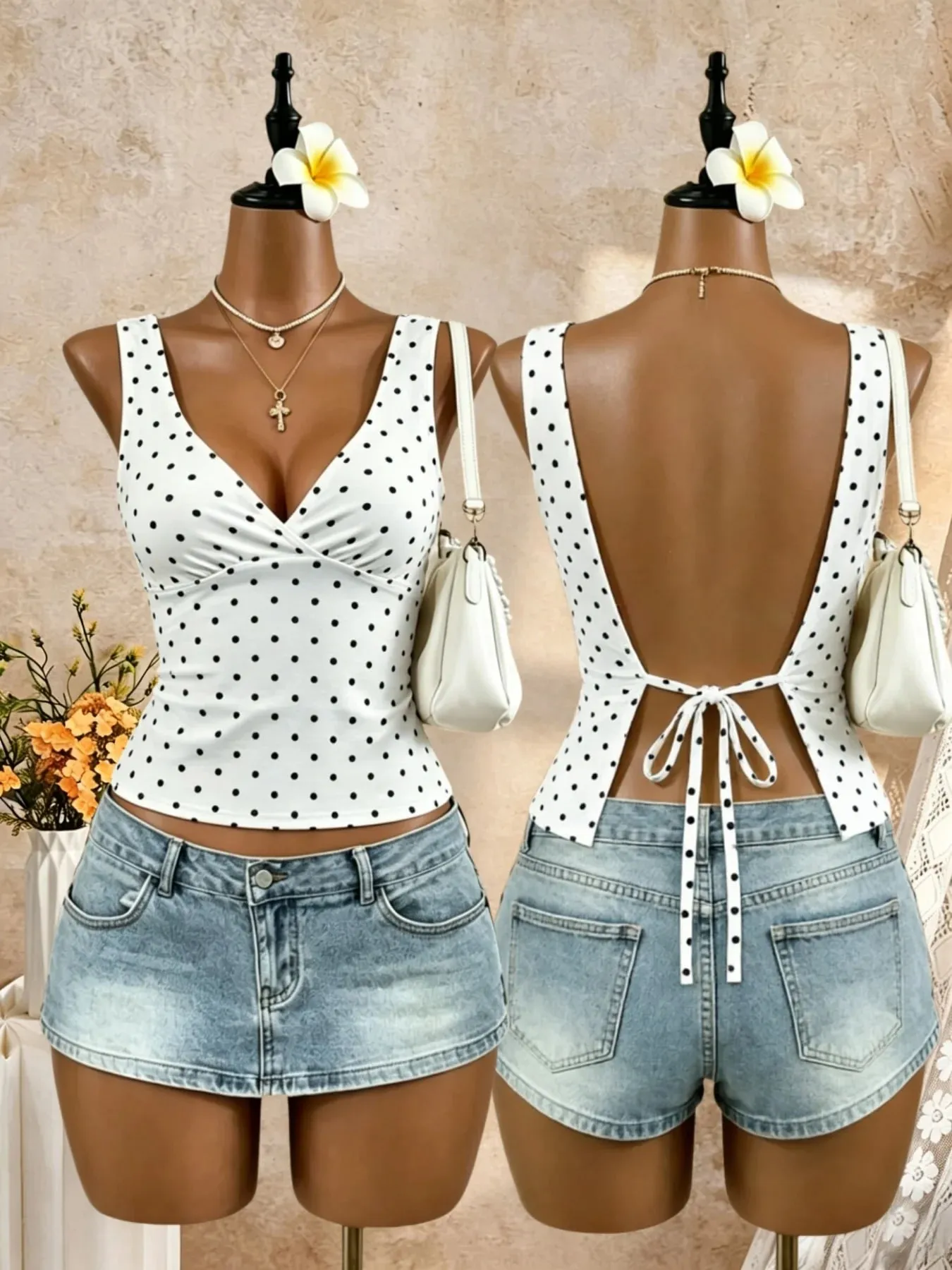 Frauen Breiten Gurt Tiefem V Wrap Vorne Offen Zurück Krawatte Schlank Crop Leibchen 2026 Sommer Y2K Ausgehen Streetwear Tank tops — image 7