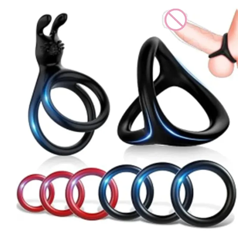 Cock Ring Reusable Silicone Penis Ring Delayed Ejaculation Penis Enlargement Dick Enlarger Semen Semen Lock Ring Sex Toy Men — image 16