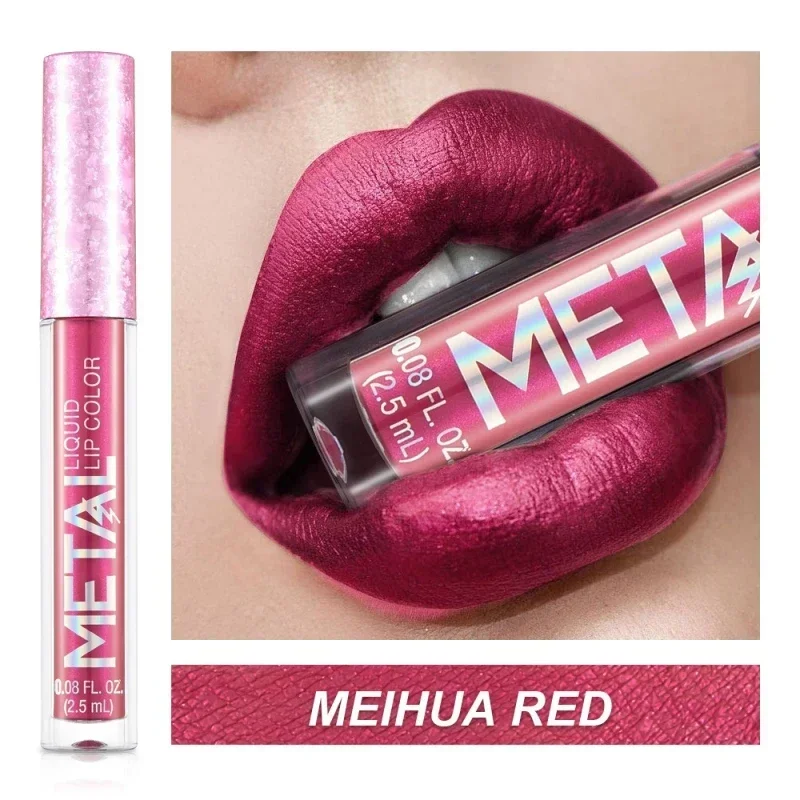 METALLIC Matte Liquid ลิปสติก Waterproof Long Lasting Non-Stick CUP Matte Shimmer Glitter Lip GLOSS ผู้หญิงแต่งหน้า 12 สี — image 14