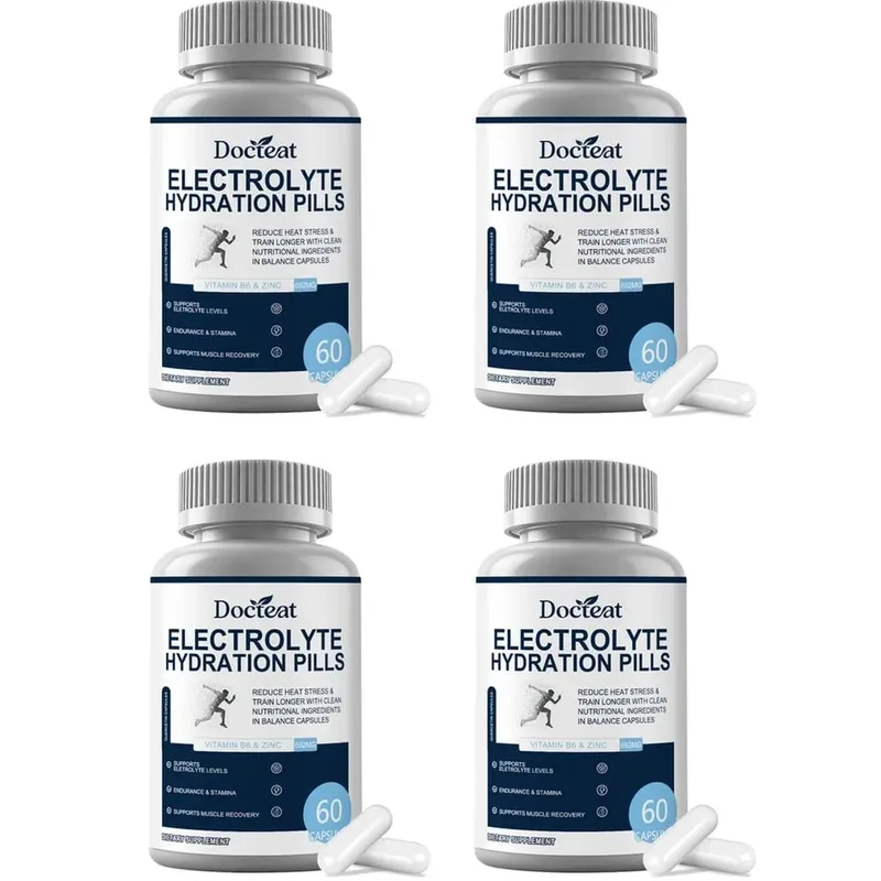 Kapsul Hidrasi Elektrolit dengan Vitamin B6 & Seng untuk Daya Tahan Hidrasi & Dukungan Pemulihan Otot 60 Kapsul