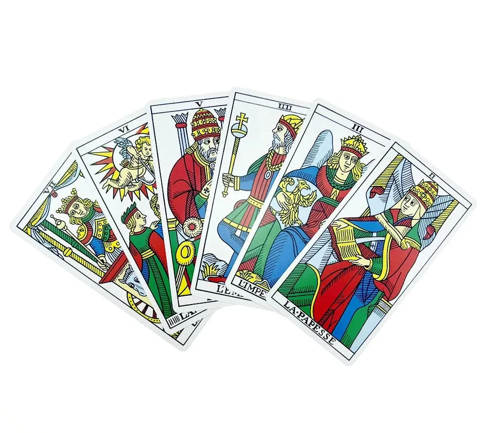 12x6,5 cm Marseille Tarot Deck 78st Full engelsk version Magic Tarot Board Game Universal Tarot Cards med pappersinstruktioner — image 3