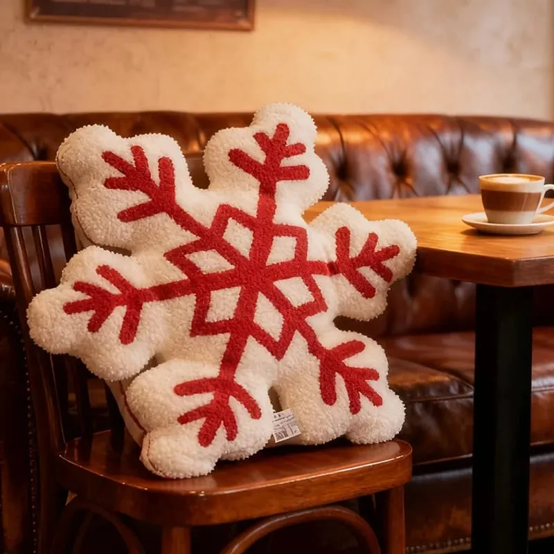 Klassische Weihnachtsserie, Dekokissen, Süßigkeiten, Lutscher, Schneeflocke, Weihnachten, Zepter, Kugeln, Puppe, weiches Sofakissen, Festival-Heimdekoration — image 18