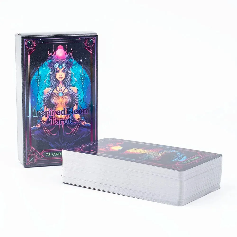 Inspired Neon Tarot Deck 78 Cards English Visions Divination Edition 10.3x6cm Board for Playing Games And Divination — image 4