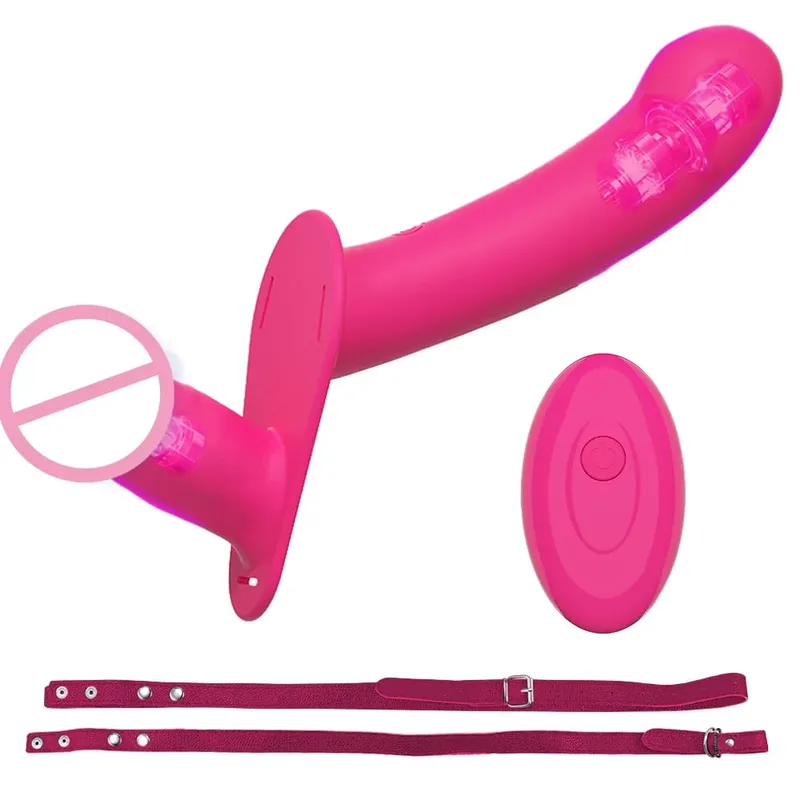 สายรัด Dildo Vibrator ช่องคลอด Masturbatoion Clitoris Stimulator สวมใส่คู่ 10 การสั่นสะเทือนเพศของเล่นสำหรับคู่เลสเบี้ยน — image 8