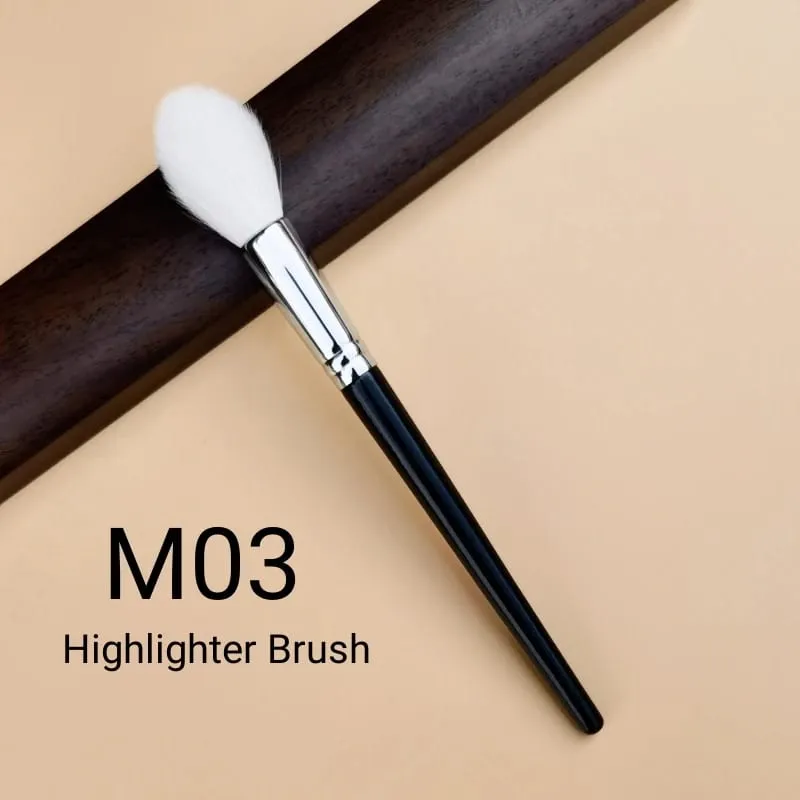 Brocha resaltadora para maquillaje, pelo de cabra Natural, colorete, brochas de maquillaje, herramientas de belleza