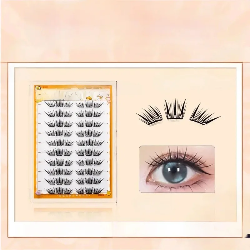 60 grappoli di ciglia finte marroni naturali stile volpe Cat Eye Strumenti per il trucco Fasci di ciglia segmentate naturali Strumenti per il trucco — image 7